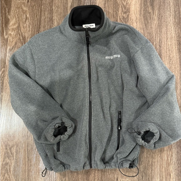 Miu Miu Jackets & Blazers - Miu Miu Gray Fleece Jacket